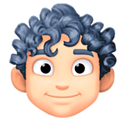 Emoji 👨🏻‍🦱 Uomo: Carnagione Chiara E Capelli Ricci su Facebook 3.0.