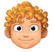 👨🏼‍🦱 Emoji Hombre: Tono De Piel Claro Medio Y Pelo Rizado en Facebook 3.0.