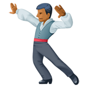 🕺🏾 Emoji Homem Dançando: Pele Morena Escura na Facebook 3.0.
