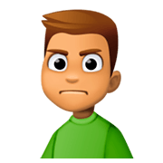 Emoji 🙍🏽‍♂️ Uomo Corrucciato: Carnagione Olivastra su Facebook 3.0.