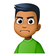 🙍🏾‍♂️ Emoji missmutiger Mann: mitteldunkle Hautfarbe Facebook 3.0.
