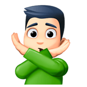 Emoji 🙅🏻‍♂️ Uomo Con Gesto Di Rifiuto: Carnagione Chiara su Facebook 3.0.