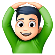 Emoji 🙆🏻‍♂️ Uomo Con Gesto OK: Carnagione Chiara su Facebook 3.0.