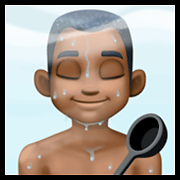 🧖🏿‍♂️ Emoji Mann in Dampfsauna: dunkle Hautfarbe Facebook 3.0.