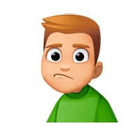🙎🏼‍♂️ Emoji schmollender Mann: mittelhelle Hautfarbe Facebook 3.0.