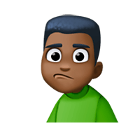 Emoji 🙎🏿‍♂️ Uomo Imbronciato: Carnagione Scura su Facebook 3.0.