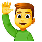 🙋‍♂️ Emoji Homem Levantando A Mão na Facebook 3.0.