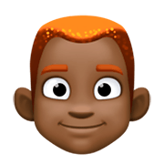 👨🏿‍🦰 Emoji Mann: dunkle Hautfarbe, rotes Haar Facebook 3.0.