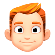 👨🏻‍🦰 Emoji Mann: helle Hautfarbe, rotes Haar Facebook 3.0.