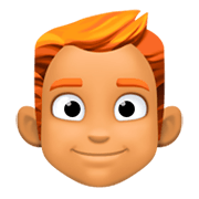 👨🏽‍🦰 Emoji Mann: mittlere Hautfarbe, rotes Haar Facebook 3.0.