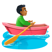 🚣🏾‍♂️ Emoji Mann im Ruderboot: mitteldunkle Hautfarbe Facebook 3.0.