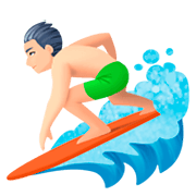 🏄🏻‍♂️ Emoji Homem Surfista: Pele Clara na Facebook 3.0.
