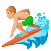 Emoji 🏄🏼‍♂️ Surfista Uomo: Carnagione Abbastanza Chiara su Facebook 3.0.