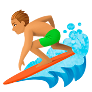 🏄🏽‍♂️ Emoji Homem Surfista: Pele Morena na Facebook 3.0.