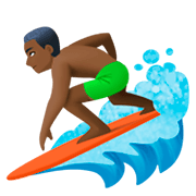 🏄🏿‍♂️ Emoji Hombre Haciendo Surf: Tono De Piel Oscuro en Facebook 3.0.