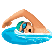 Emoji 🏊🏼‍♂️ Nuotatore: Carnagione Abbastanza Chiara su Facebook 3.0.