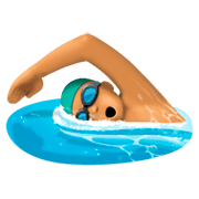🏊🏽‍♂️ Emoji Homem Nadando: Pele Morena na Facebook 3.0.