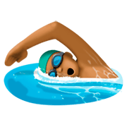 🏊🏾‍♂️ Emoji Homem Nadando: Pele Morena Escura na Facebook 3.0.