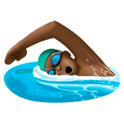 🏊🏿‍♂️ Emoji Hombre Nadando: Tono De Piel Oscuro en Facebook 3.0.