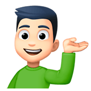 Emoji 💁🏻‍♂️ Uomo Con Suggerimento: Carnagione Chiara su Facebook 3.0.