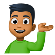 Emoji 💁🏾‍♂️ Uomo Con Suggerimento: Carnagione Abbastanza Scura su Facebook 3.0.