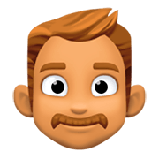 👨🏽 Emoji Mann: mittlere Hautfarbe Facebook 3.0.