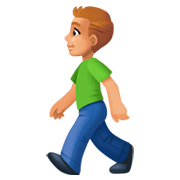 🚶🏼‍♂️ Emoji Hombre Caminando: Tono De Piel Claro Medio en Facebook 3.0.