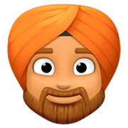 👳🏽‍♂️ Emoji Mann mit Turban: mittlere Hautfarbe Facebook 3.0.