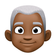 👨🏿‍🦳 Emoji Mann: dunkle Hautfarbe, weißes Haar Facebook 3.0.