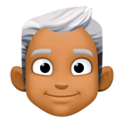 👨🏾‍🦳 Emoji Hombre: Tono De Piel Oscuro Medio Y Pelo Blanco en Facebook 3.0.