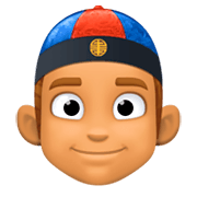Emoji 👲🏽 Uomo Con Zucchetto Cinese: Carnagione Olivastra su Facebook 3.0.