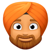 👳🏽 Emoji Person mit Turban: mittlere Hautfarbe Facebook 3.0.