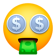 🤑 Emoji Gesicht mit Dollarzeichen Facebook 3.0.