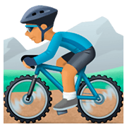 🚵🏽 Emoji Pessoa Fazendo Mountain Bike: Pele Morena na Facebook 3.0.
