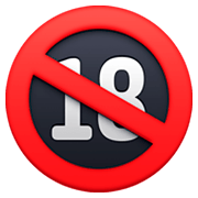 Emoji 🔞 Simbolo Di Divieto Ai Minorenni su Facebook 3.0.