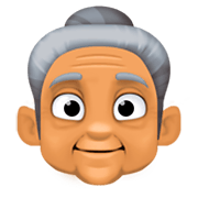 👵🏽 Emoji Anciana: Tono De Piel Medio en Facebook 3.0.