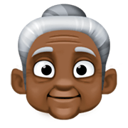 Emoji 👵🏿 Donna Anziana: Carnagione Scura su Facebook 3.0.
