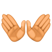 👐🏽 Emoji Mãos Abertas: Pele Morena na Facebook 3.0.