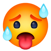 Emoji 🥵 Faccina Accaldata su Facebook 3.0.