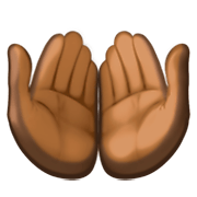 Emoji 🤲🏿 Mani Unite In Alto: Carnagione Scura su Facebook 3.0.