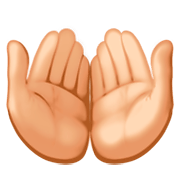Emoji 🤲🏼 Mani Unite In Alto: Carnagione Abbastanza Chiara su Facebook 3.0.
