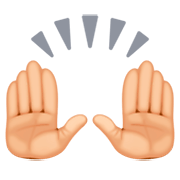🙌🏼 Emoji Manos Levantadas Celebrando: Tono De Piel Claro Medio en Facebook 3.0.
