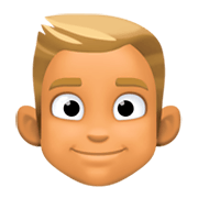 👱🏽 Emoji Person: mittlere Hautfarbe, blondes Haar Facebook 3.0.