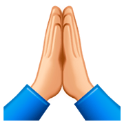 🙏🏼 Emoji Manos En Oración: Tono De Piel Claro Medio en Facebook 3.0.