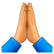 🙏🏽 Emoji Manos En Oración: Tono De Piel Medio en Facebook 3.0.