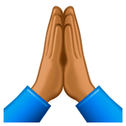 🙏🏾 Emoji Manos En Oración: Tono De Piel Oscuro Medio en Facebook 3.0.