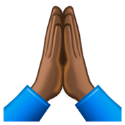 🙏🏿 Emoji Manos En Oración: Tono De Piel Oscuro en Facebook 3.0.