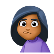 🙎🏾 Emoji Persona Haciendo Pucheros: Tono De Piel Oscuro Medio en Facebook 3.0.