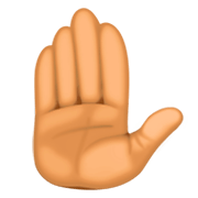 ✋🏽 Emoji erhobene Hand: mittlere Hautfarbe Facebook 3.0.