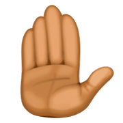 ✋🏾 Emoji Mão Levantada: Pele Morena Escura na Facebook 3.0.